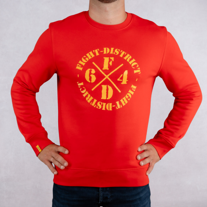 Sweatshirt Rouge Regular Flag Jaune