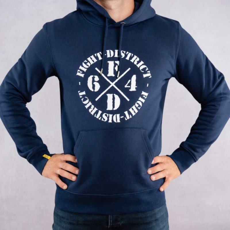 Hoodie Navy Regular Flag Blanc