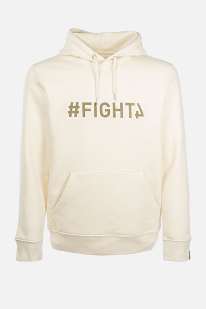 Le Hoodie couleur blanc crème de Fight District avec le logo "#Fight4"
