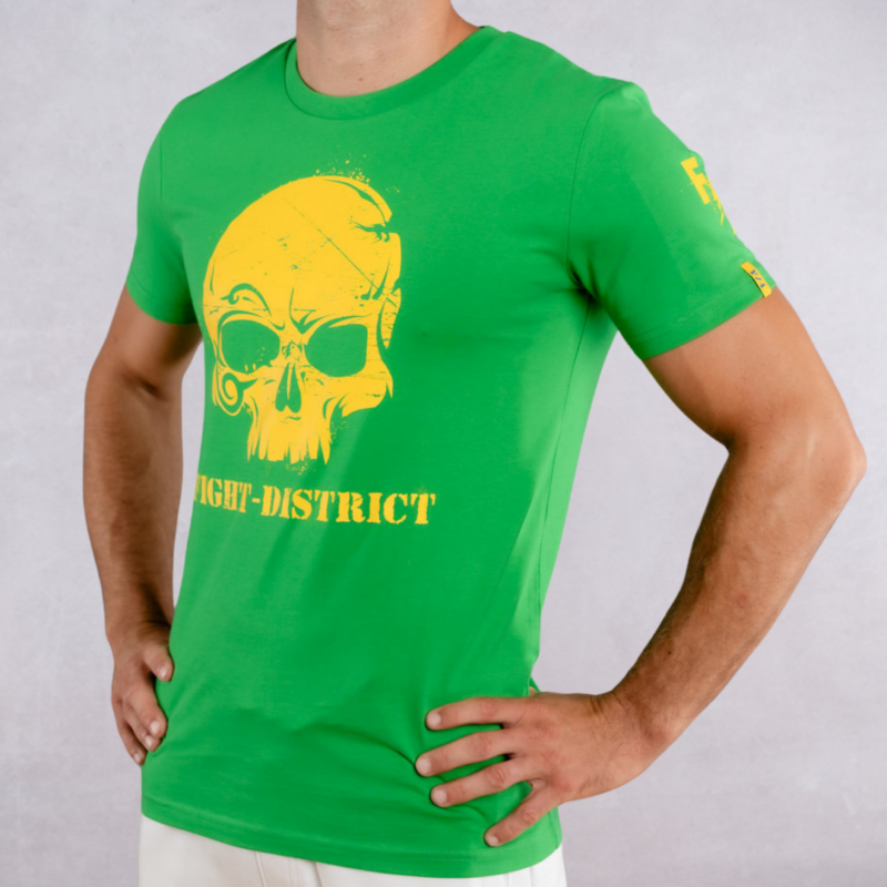 T-shirt Vert Regular Cabal Skull Jaune