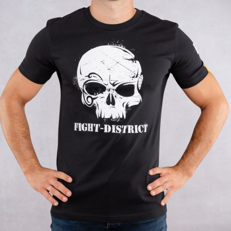 T-shirt Noir Regular Cabal Skull Blanc