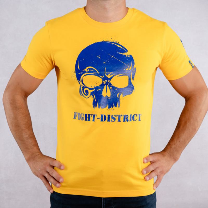 T-shirt Jaune Regular Cabal Skull Bleu