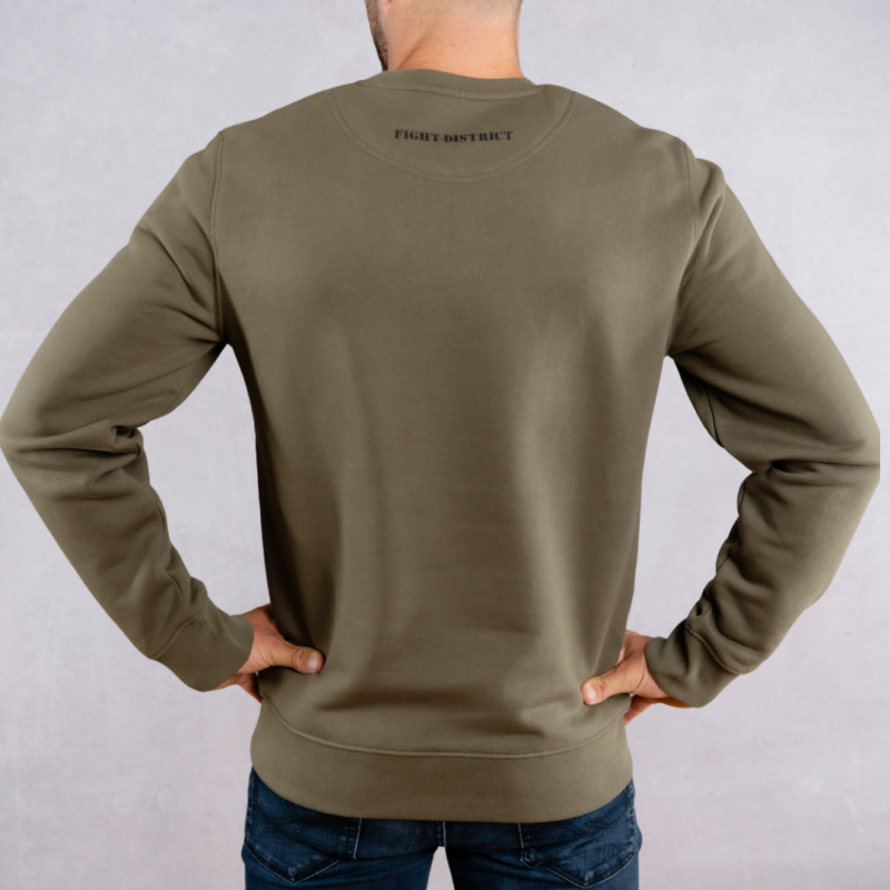 Khaki and Black Flag Regular Sweatshirt - Image 2