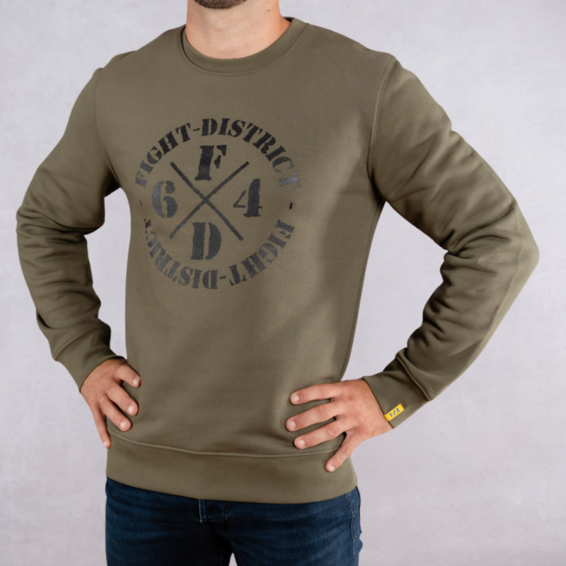 Khaki and Black Flag Regular Sweatshirt