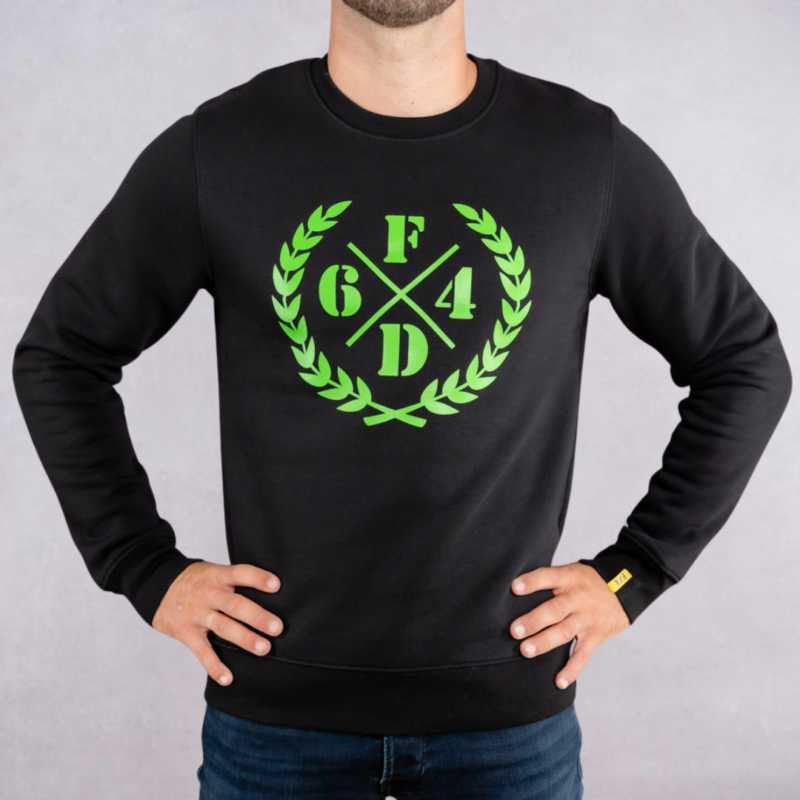 Sweatshirt Noir Regular Laurier Vert