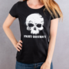 T-shirt Slim Black Cabal Skull White