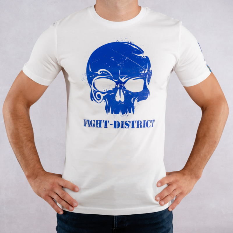 White and Blue Cabal Skull Regular T-shirt