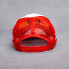 arrière d'une Casquette Fight-District blanche et bleue à l'avant et rouge à l'arrière avec le logo laurier devant