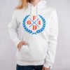 Hoodie Blanc Regular Laurier Bleu/Orange