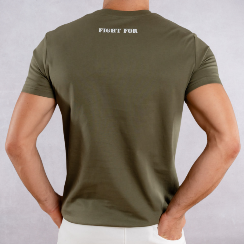 Khaki and White The Original Regular T-shirt - Image 2