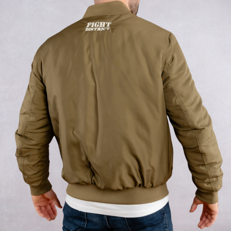 Khaki and White Laurier Bomber Jacket - Image 2