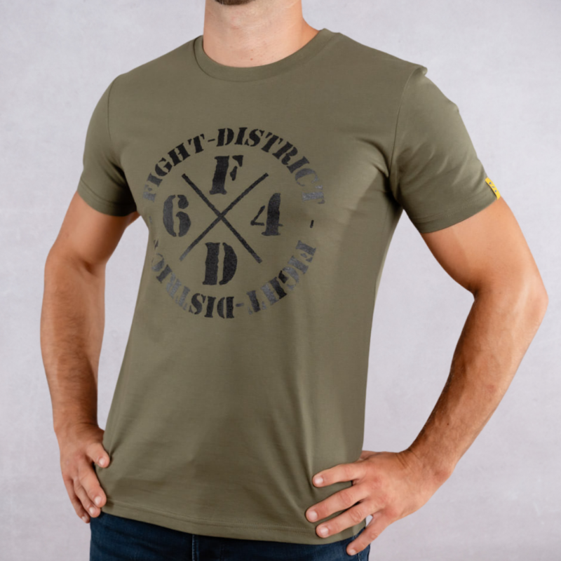 Khaki and Black Flag Regular T-shirt