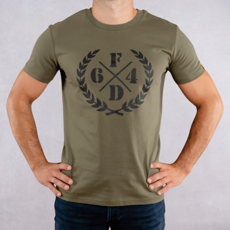 Khaki and Black Laurier Regular T-shirt