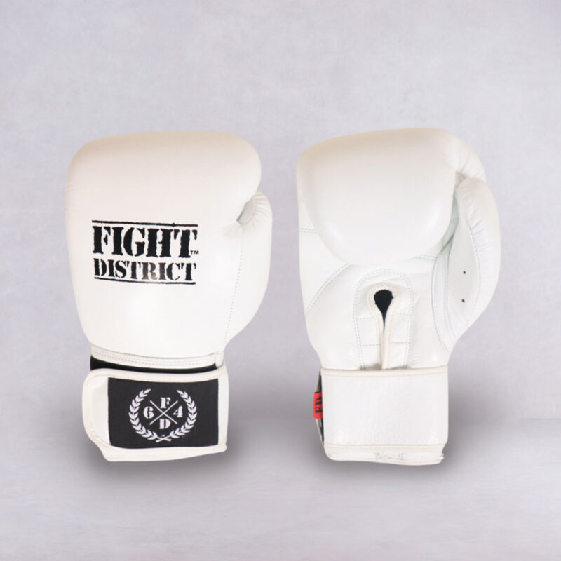 Gants de boxe blancs à velcro