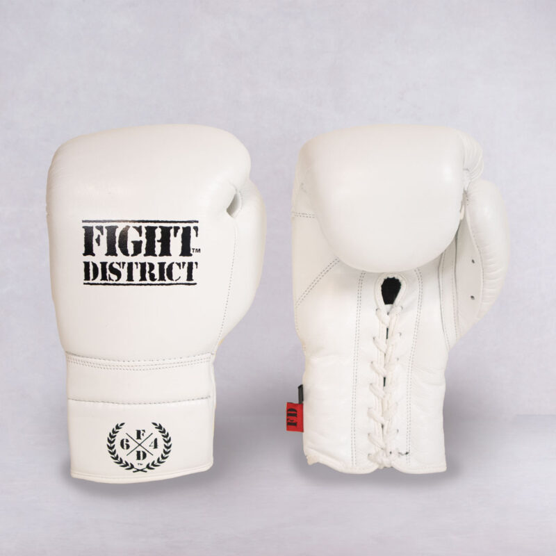 Gants de boxe blancs à lacets