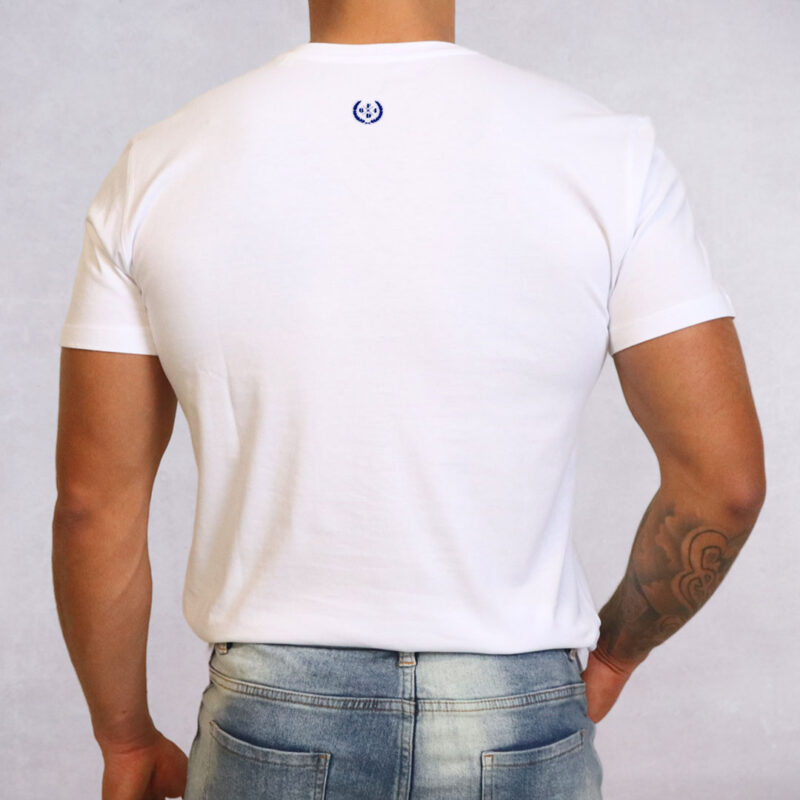 T-shirt Blanc CV The Original Bleu Small – Image 2